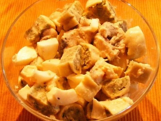 Rezept: Maultaschen-Hering-Eier-Salat Maultaschen-Hering-Eier-Salat - Rezept