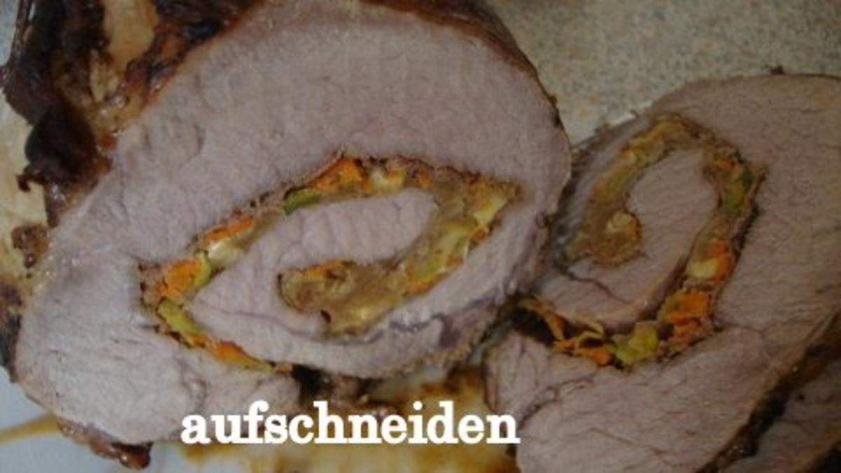 Bilder für Zwiebel-Apfel Rollbraten - Rezept