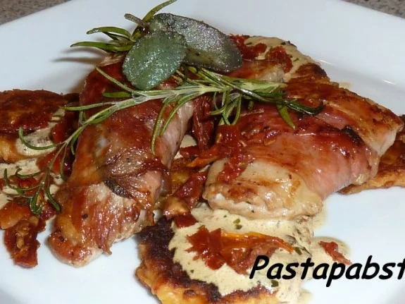 Rezept: Filet Saltimbocca mit Kartoffelplätzchen Bild Nr. 8 Filet Saltimbocca mit Kartoffelplätzchen - Rezept - Bild Nr. 8