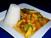 Rezept: Fruchtige Hรคhnchenstreifen mit Basmatireis Fruchtige Hรคhnchenstreifen mit Basmatireis - Rezept