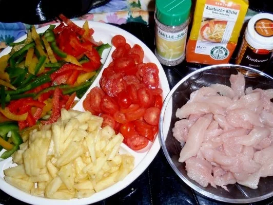 Fruchtige Hähnchenstreifen mit Basmatireis - Rezept - Bild Nr. 3