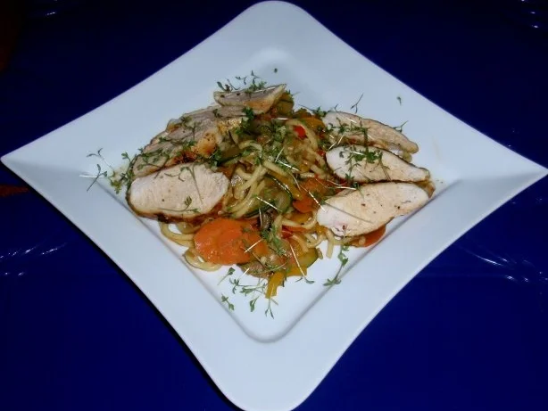 Hähnchenbrust auf Gemüse-Nudeln - Rezept - Bild Nr. 11