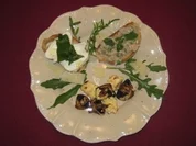 Erbsen-und-Bohnen-Püree, Champignons und Crostini - Start in Italien - Rezept