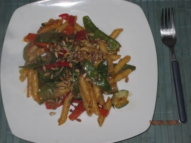 vegan:Penne mit Gemüse-Sauce - Rezept