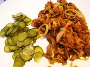 Bratreis mit Fleisch vom Grillhähnchen - Rezept