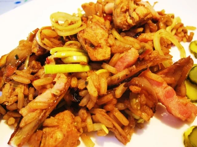 Bratreis mit Fleisch vom Grillhähnchen - Rezept - Bild Nr. 8