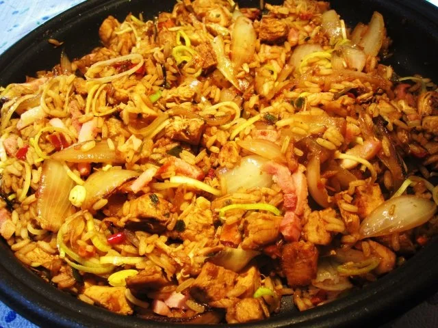 Bratreis mit Fleisch vom Grillhähnchen - Rezept - Bild Nr. 9