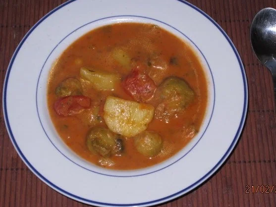 vegetarisch:Tomaten-Rosenkohl-Topf - Rezept