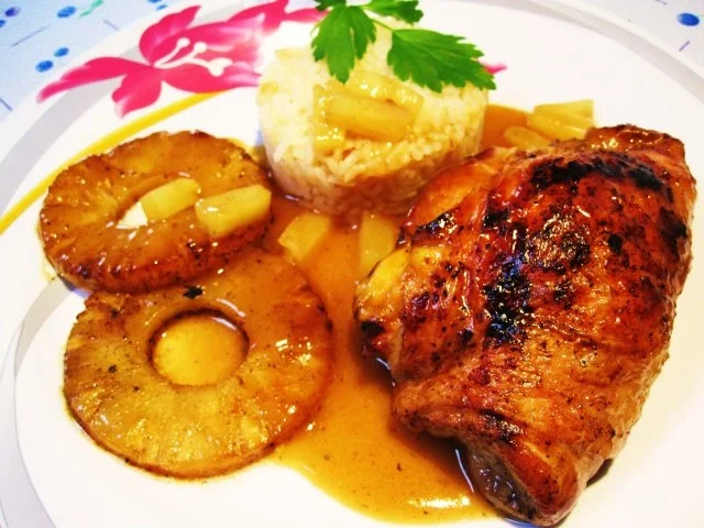 Hähnchenschenkel "Hawaii" ... - Rezept