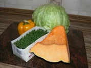 Eisbergsalat mit Kürbis und Paprika - Rezept