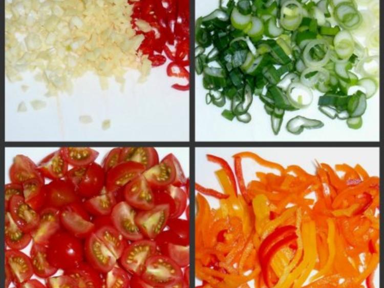 Asiatischer Tomaten Paprikasalat - einfach - 165 kcal/100g