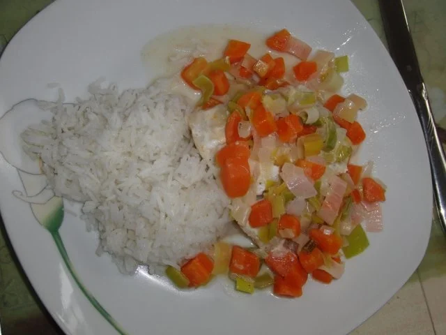 Rezept: Fisch : Kabeljau gedämpft auf köstlichen Gemüsebeet Bild Nr. 3 Fisch : Kabeljau gedämpft auf köstlichen Gemüsebeet - Rezept - Bild Nr. 3