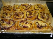 Schnecken mit Marzipan und Vanillepudding - Rezept