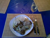 Fleisch: Schweinemedaillons mit Kräuterreis und Lauch-Sahne-Soße - Rezept