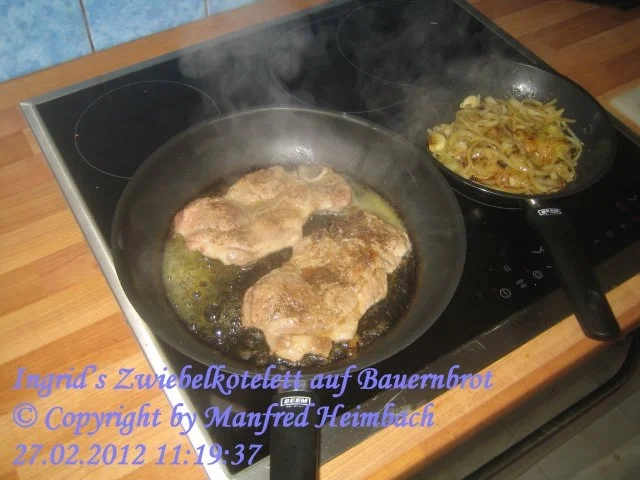 Fleisch – Ingrid’s Zwiebelkotelett auf Bauernbrot - Rezept - Bild Nr. 2