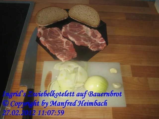 Fleisch – Ingrid’s Zwiebelkotelett auf Bauernbrot - Rezept - Bild Nr. 3