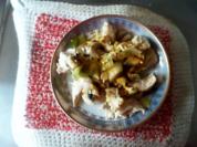 Curry-Hähnchenbrustsalat mit Lauch und Champignons - Rezept