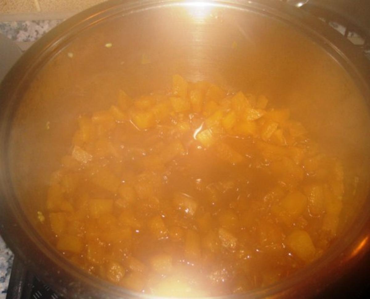 Orientalische Putenbrust mit Ananas-Chutney, Zuckerschoten-Paprika-Gemüse und Reis - Rezept - Bild Nr. 2