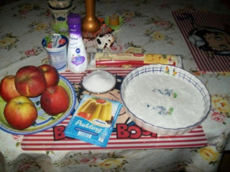 Schneller Blätterteig- Apfelkuchen mit Vanillepudding - einfach - von ...