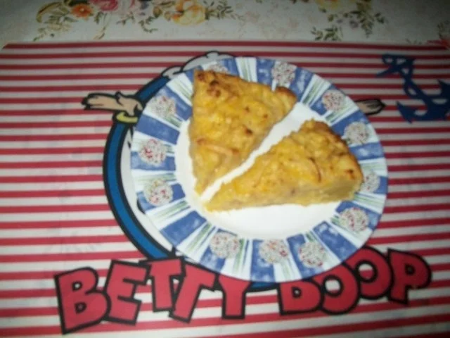 Schneller Blätterteig- Apfelkuchen mit Vanillepudding - Rezept