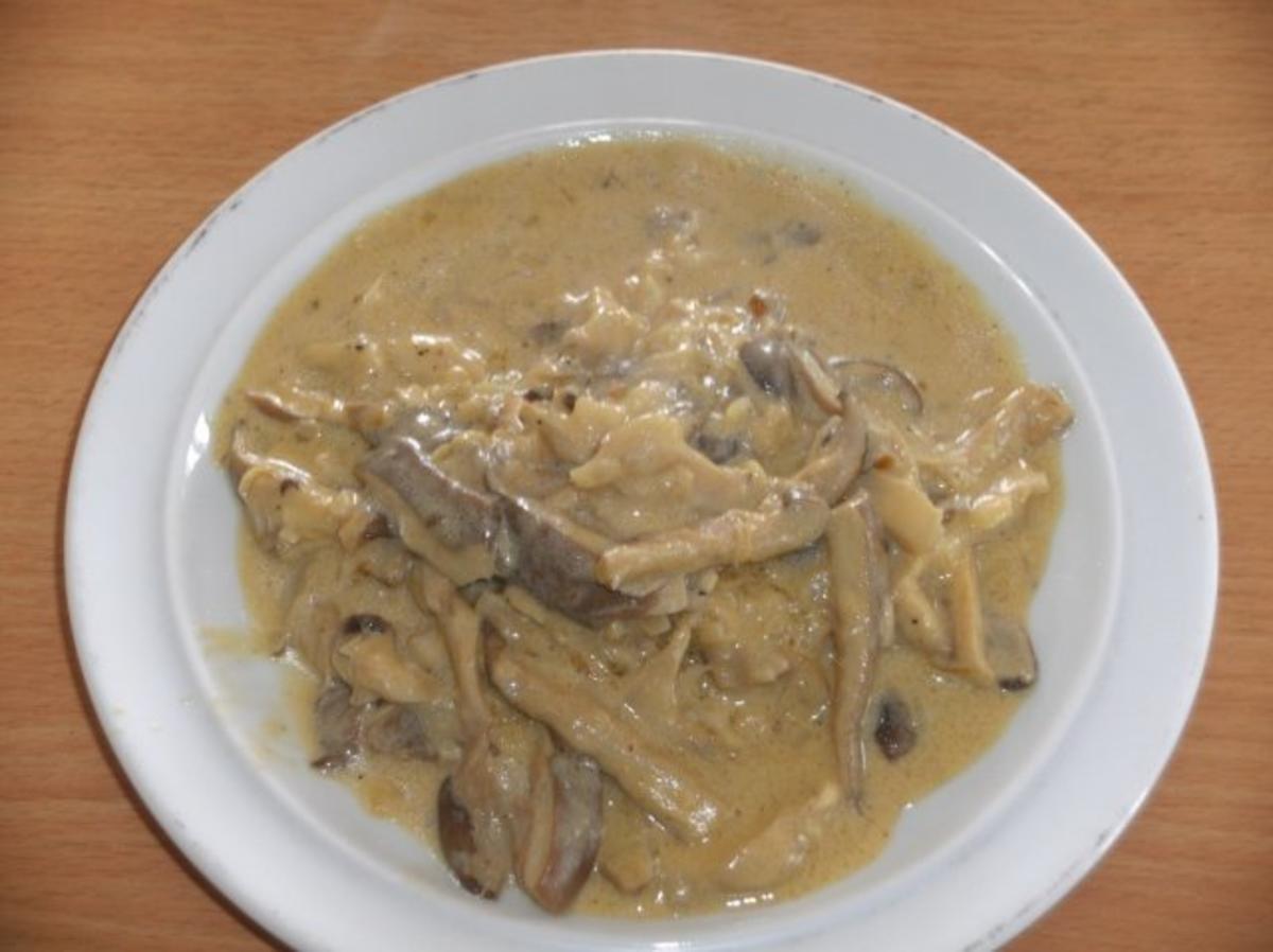 Pilze: Austernpilze  in Senf – Sahne – Sauce - Rezept