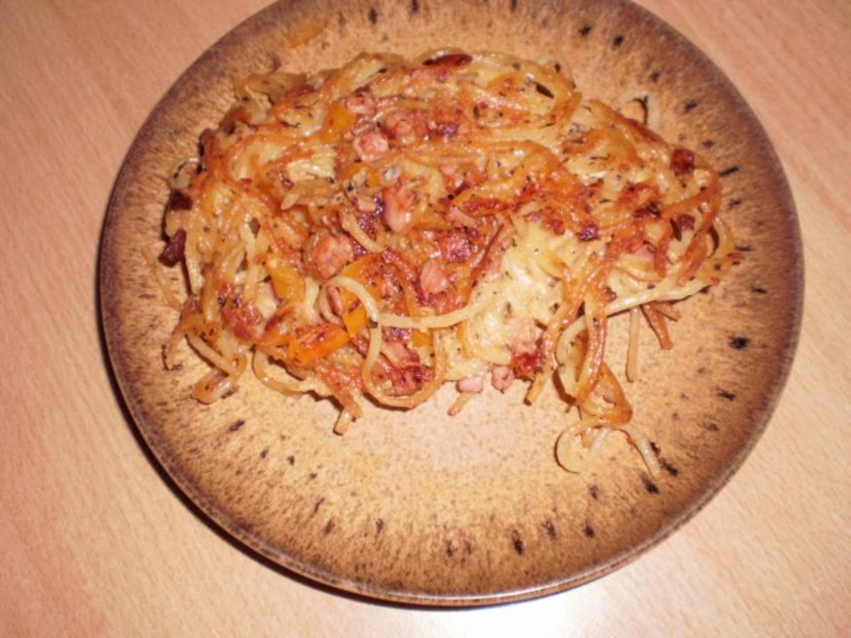 Spaghetti-Schinken-Puffer - Rezept