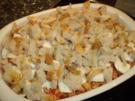 Pasta-Hähnchen-Auflauf mit Käse-Brot-Kruste - Rezept