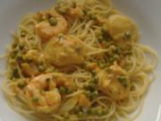 Spaghettini mit Meeresfrüchte und Gemüse-Safran-Sauce - Rezept