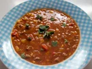 Zwiebel-Gyrossuppe mit Mais und Paprika - Rezept