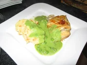 Hähnchenpastete mit Erbsensauce - Rezept