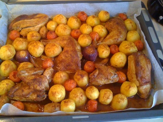 Rezept: Leo´s Brathähnchenkartoffelblech Leo´s Brathähnchenkartoffelblech - Rezept