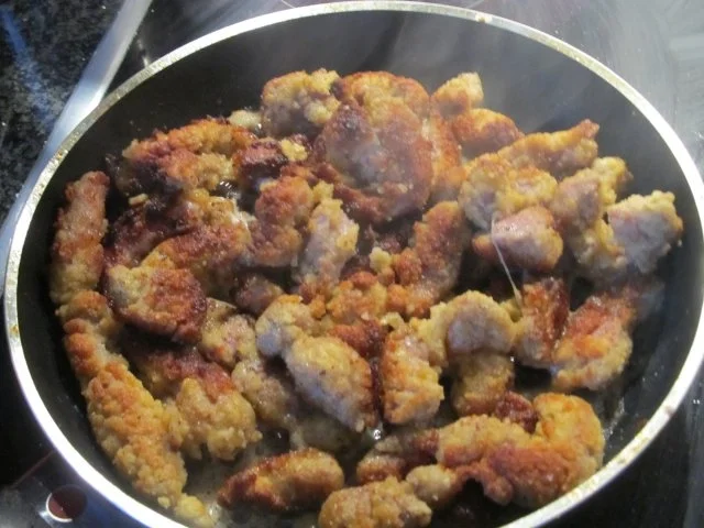 Gemüsepfanne mit Schmand-Dip und Kotelettstreifen - Rezept - Bild Nr. 9