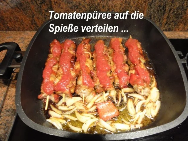 Snack`s:   SCHASCHLIK-SPIEß an Tomatensugo - Rezept - Bild Nr. 6