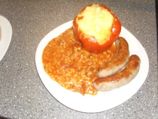 Rezept: Paprikaschoten mit Reis Paprikaschoten mit Reis - Rezept