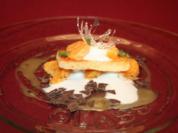Eingelegte Mandarine mit Zitronensorbet und Armem Ritter - Rezept