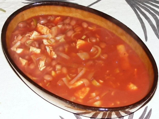 Rezept: Chilibohnen-Putensteak-Lauch-Auflauf, überbacken Bild Nr. 2 Chilibohnen-Putensteak-Lauch-Auflauf, überbacken - Rezept - Bild Nr. 2