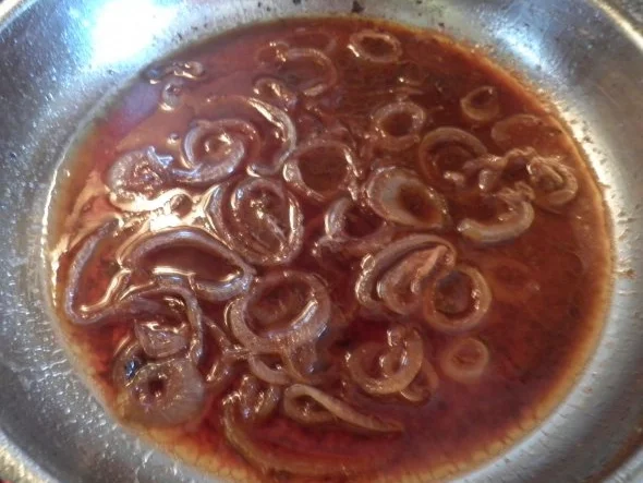 Putenleber in Rotwein - Zwiebel - Soße - Rezept - Bild Nr. 5