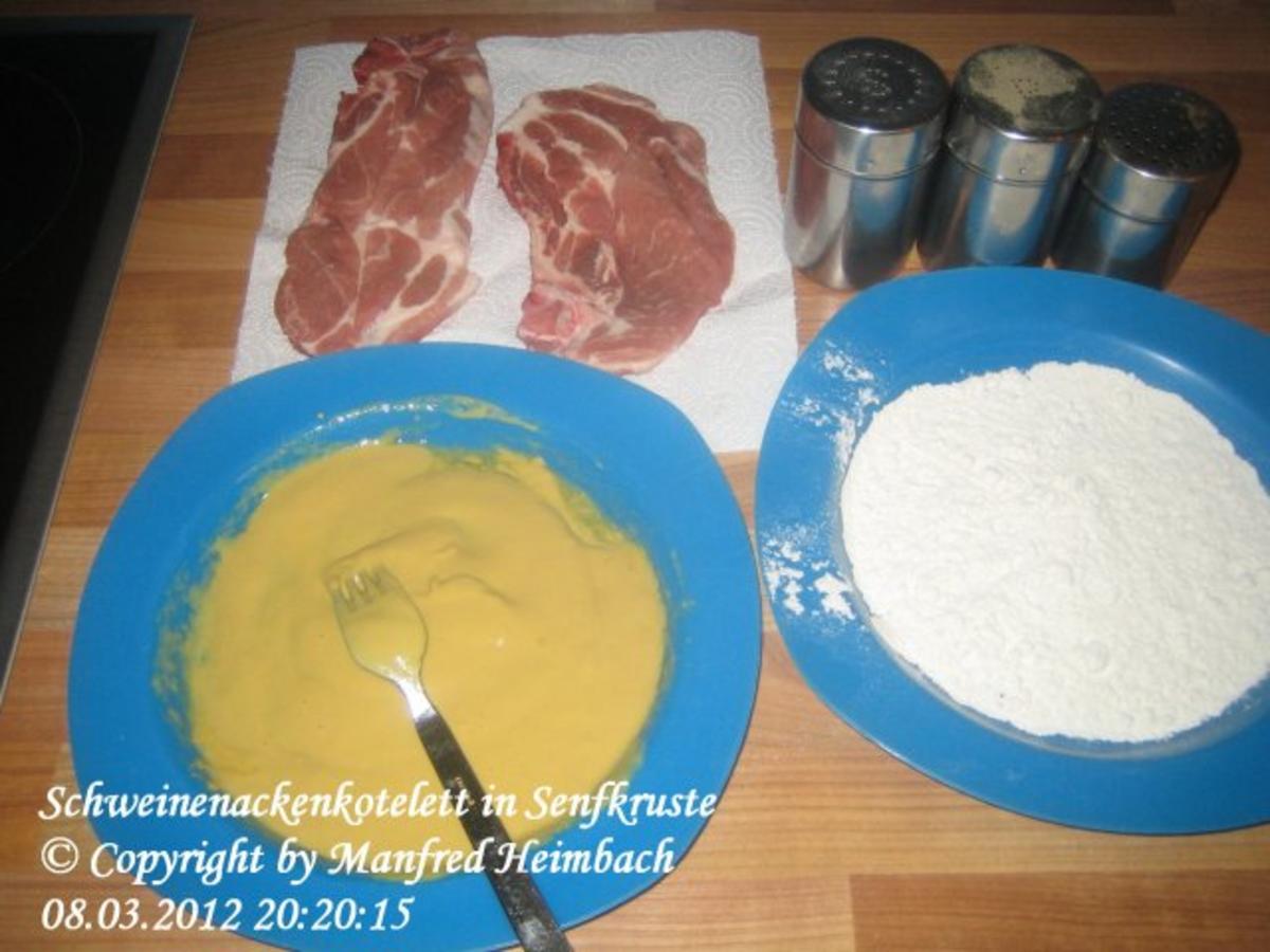 Fleisch – Schweinenackenkoteletts in Senfkruste - Rezept - Bild Nr. 5