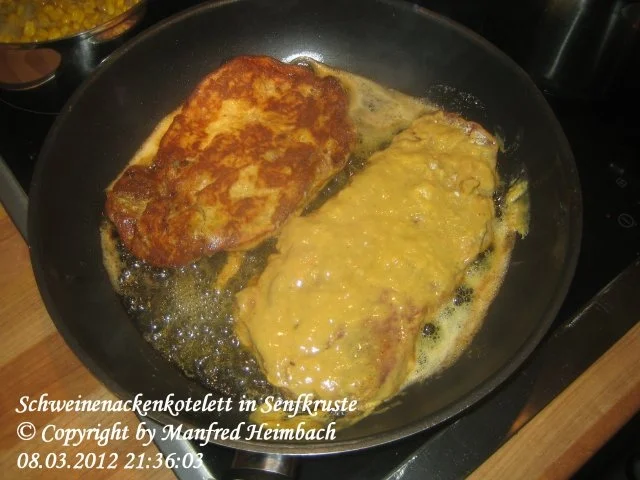 Fleisch – Schweinenackenkoteletts in Senfkruste - Rezept - Bild Nr. 3