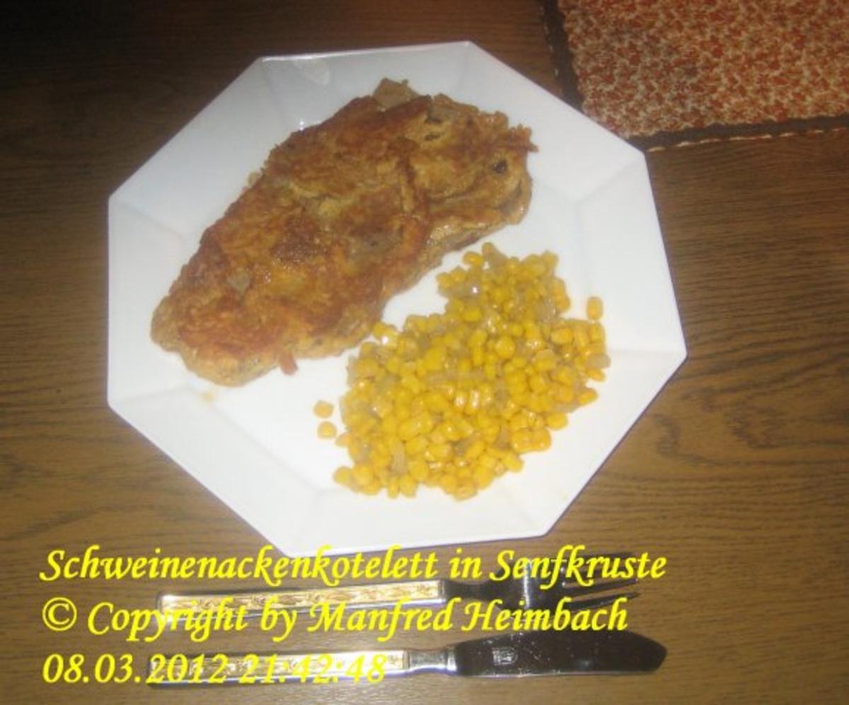 Fleisch – Schweinenackenkoteletts in Senfkruste - Rezept - Bild Nr. 2