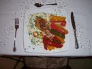 Rezept: Hähnchenbrustfilet in Lauchcremesauce, dazu Paprika Tricolore Hähnchenbrustfilet in Lauchcremesauce, dazu Paprika Tricolore - Rezept