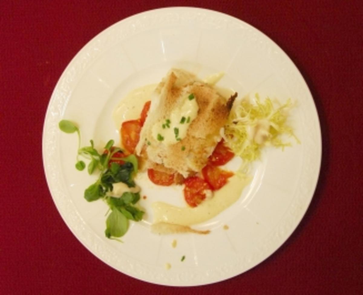 Zander im Baguette-Mantel auf Salat (Michael Schanze) - Rezept