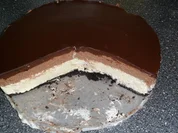 Käsekuchen mit Boden und Schokolade - Rezept