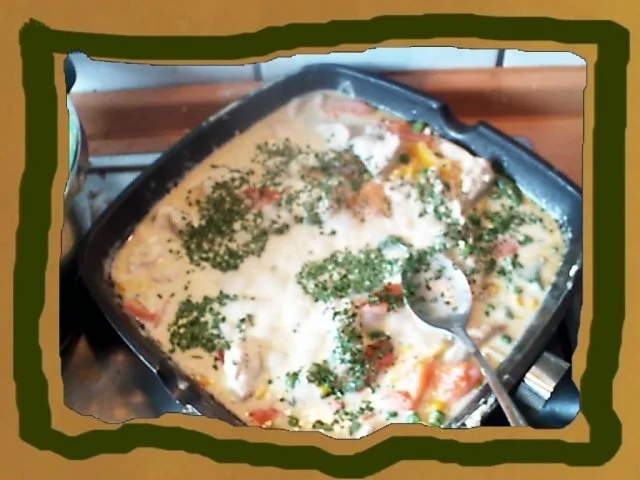 Rezept: Hähnchenstreifen mit buntem Gemüse in Käsesosse Bild Nr. 5 Hähnchenstreifen mit buntem Gemüse in Käsesosse - Rezept - Bild Nr. 5