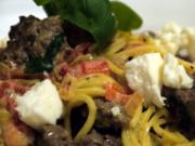 Spaghetti mit Lammhack und Paprika - Rezept
