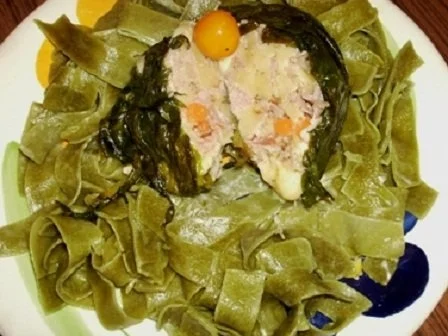 Rezept: Schinken-Käsefüllung in Bärlauch-Blättern , die gibts bald wieder Schinken-Käsefüllung in Bärlauch-Blättern , die gibts bald wieder - Rezept