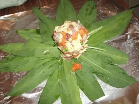 Rezept: Schinken-Käsefüllung in Bärlauch-Blättern , die gibts bald wieder Bild Nr. 2 Schinken-Käsefüllung in Bärlauch-Blättern , die gibts bald wieder - Rezept - Bild Nr. 2