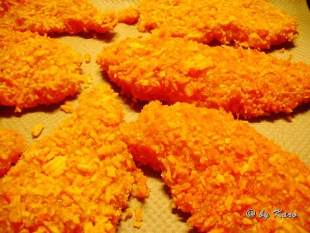 Geflügel: Zartes Hähnchenfilet in einer Kartoffelchips Panade - Rezept - Bild Nr. 3