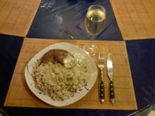 Fleisch: Harissa-Schnitzel mit Gorgonzola-Zucchinisoße und Wildreis - Rezept