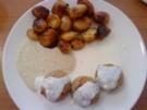 Zwergi's Mini - Frikadellen an Mini - Bratkartoffeln mit Artischocken - Dip - Rezept